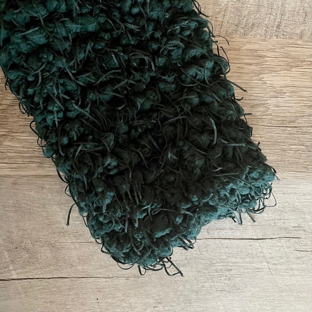 Zara Basic Green Loop Fringe Textured Jacket Xs O… - image 6